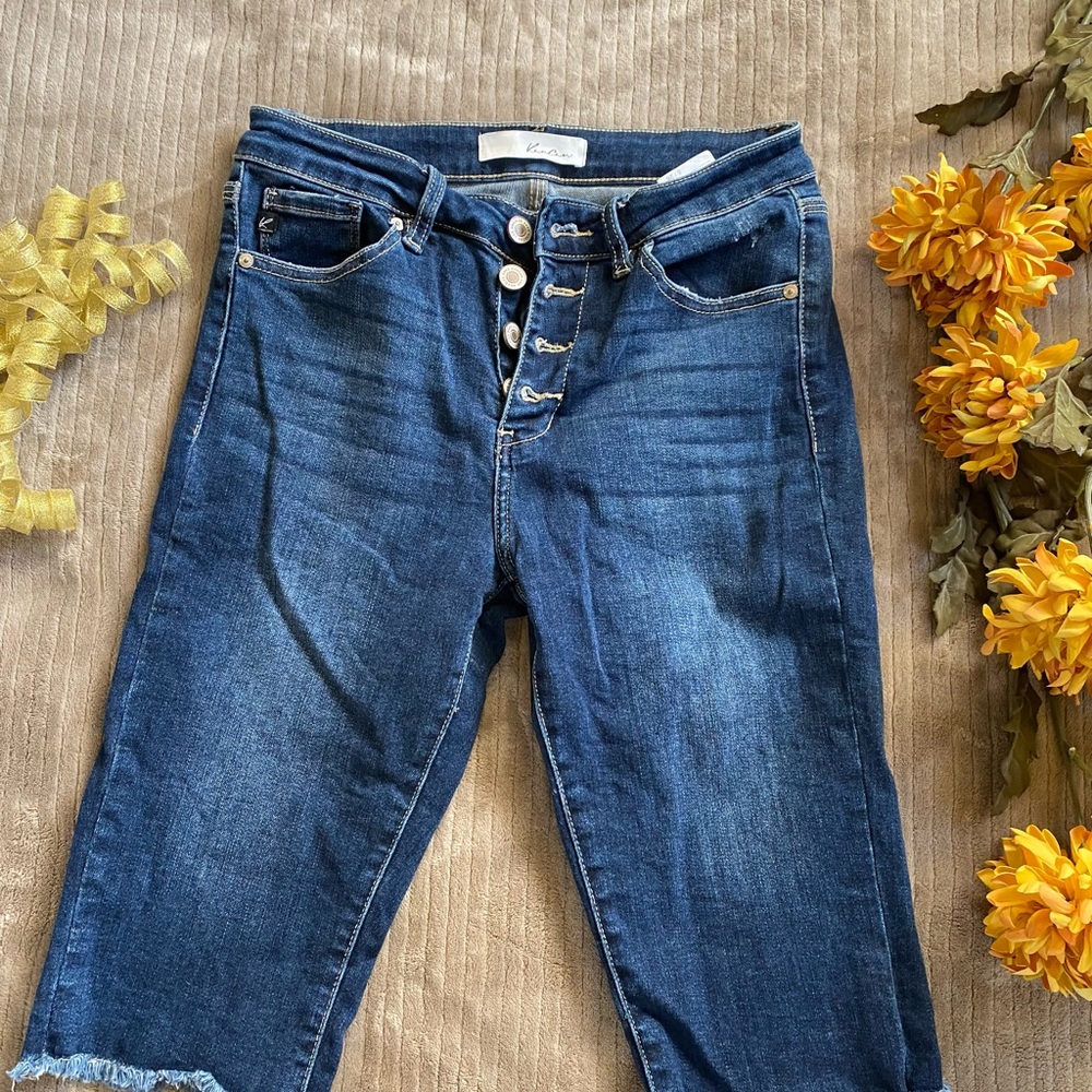 Kancan Button-Fly Blue Denim Jeans